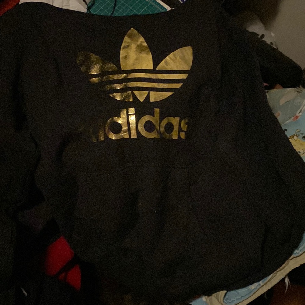 Adidas Gold foil hoodie